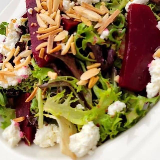 1/2 Tray Beet And Goat Cheese Salad.
